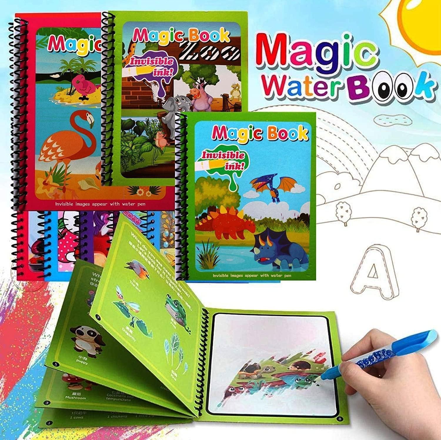 Reusable Magic Water Quick Dry Book (Set of 4, Multi-Color)