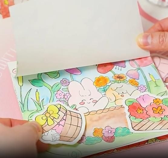 Cartoon Art Coloring & Painting Set for Kids (Watercolor Paper Book)